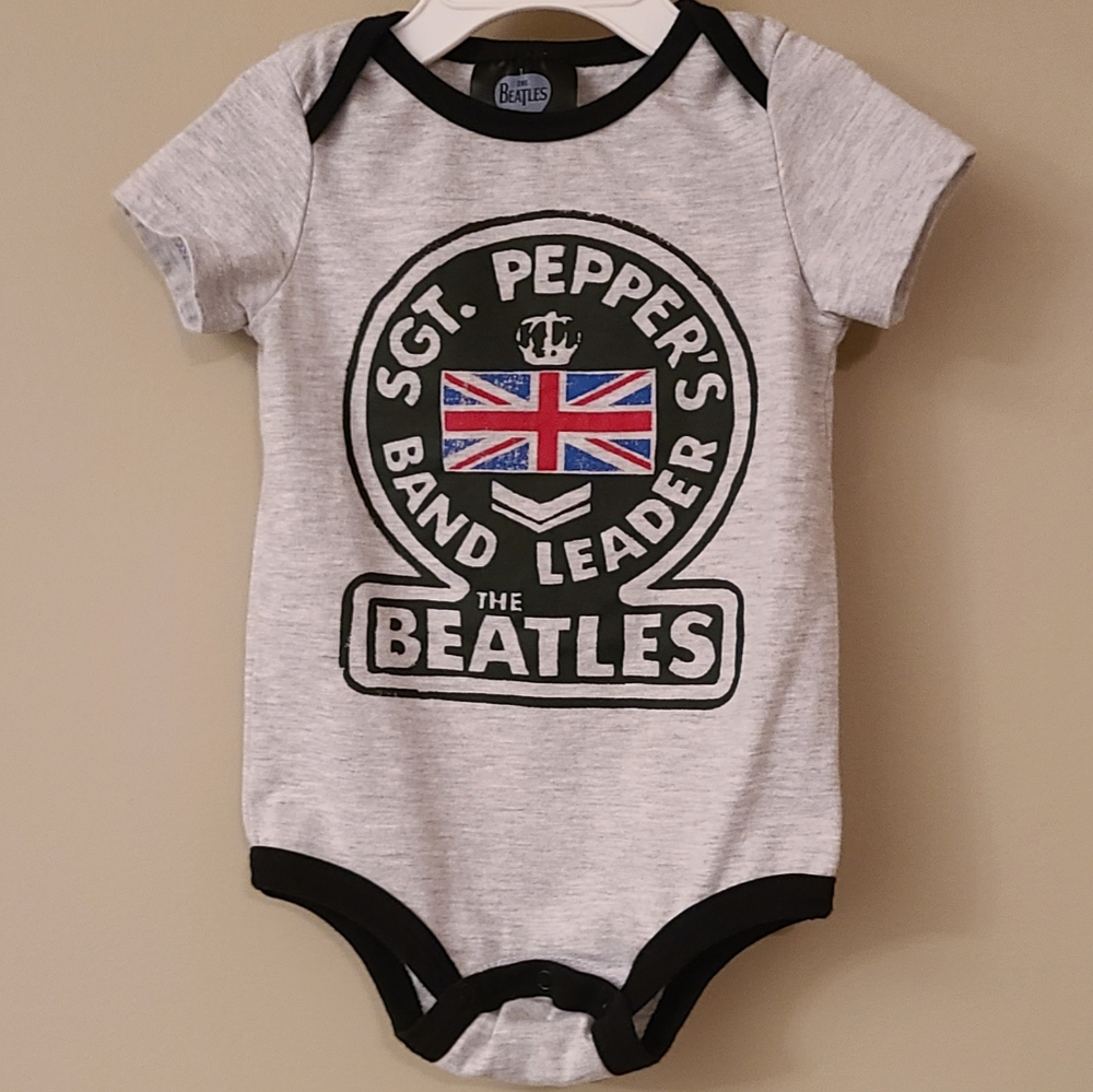 The Beatles light grey short sleeved onesie/bodysuit